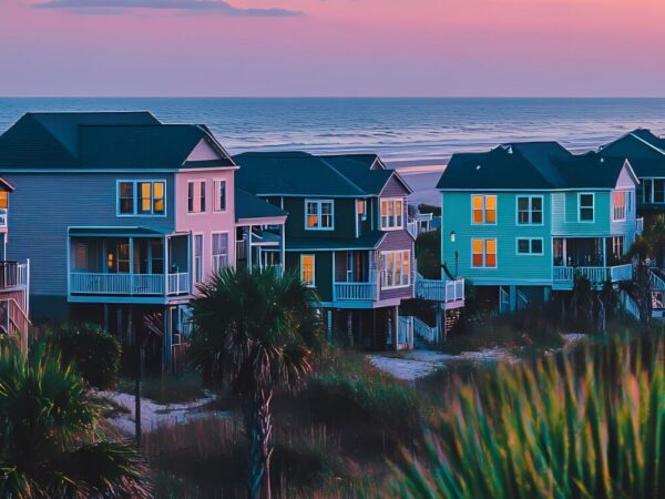 short term rental beach houses oceanfront sunset