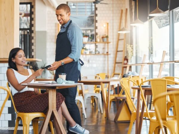 customer contactless payment cafe small business restaurant